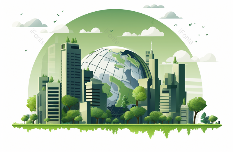 绿色森林城市环保节能插画,插画/手绘图,插画/手绘图库,插画/手绘图下载,插画/手绘